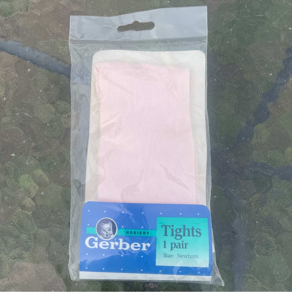 Vintage Gerber Baby Newborn Infant Tights Hosiery Wear Seamless Pink NOS NEW